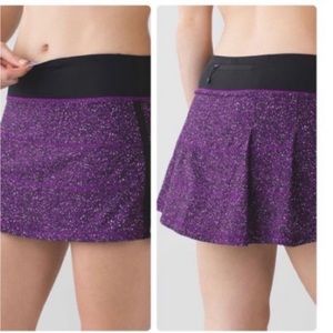 Lululemon Pace Rival Skirt Flashback Static Powdered Rose Tender Violet size 6